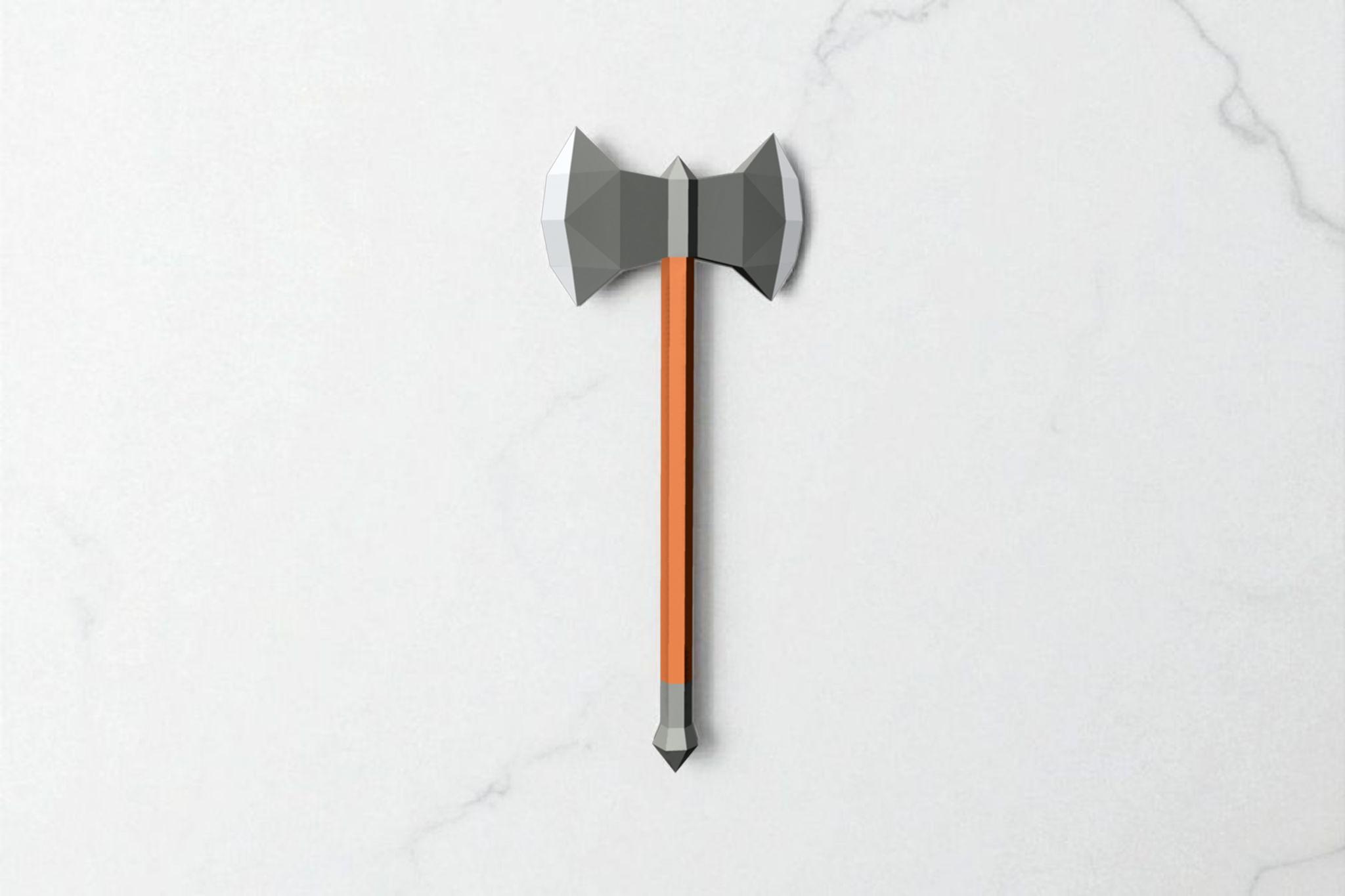 Papercraft Axe Template, Cosplay Warrior Prop (pdf, Dxf, Eps, Png, Jpg ...