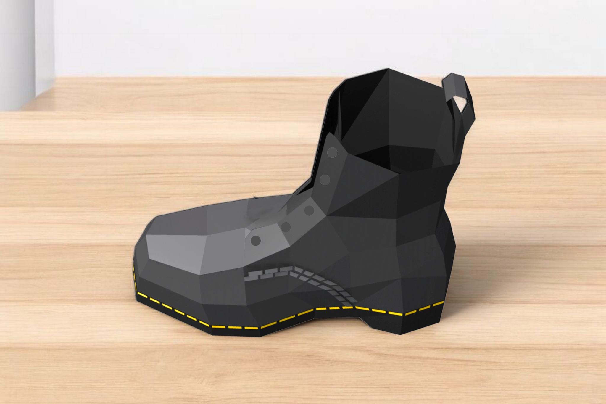 DIY Combat Boots, 3d Papercraft Shoe, Paper Boots, Boots Favor, Lowpoly ...