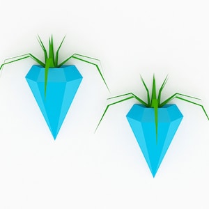 DIY Wall Mount Diamond Planter,Wall decoration,Planters,paper plants,papercrafts,hanging plants,Mothers day, 3d plants, printable plants