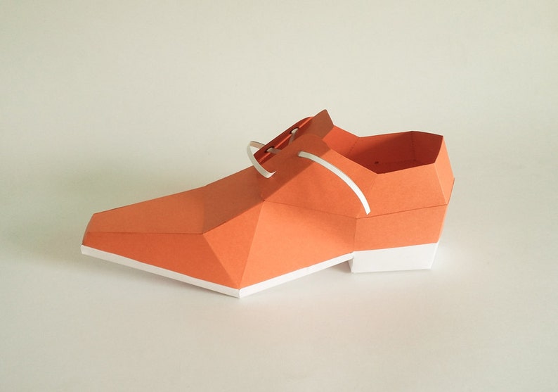 DIY Square toe shoe paper model formal shoe,3d papercrafts,Origami shoe,Printables,Digital download,DIY Papercraft,Lowpoly shoe,3d shoe
