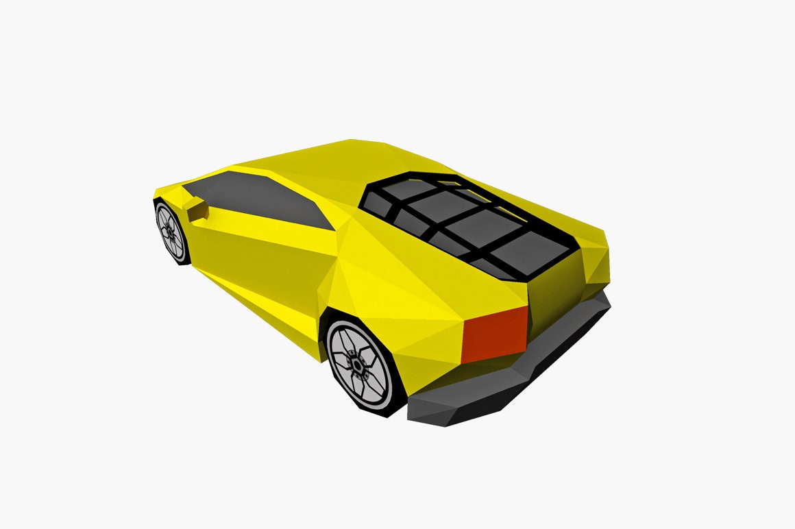 DIY Papercraft Sports Car3d Papercraftlow Poly Papercraft | Etsy