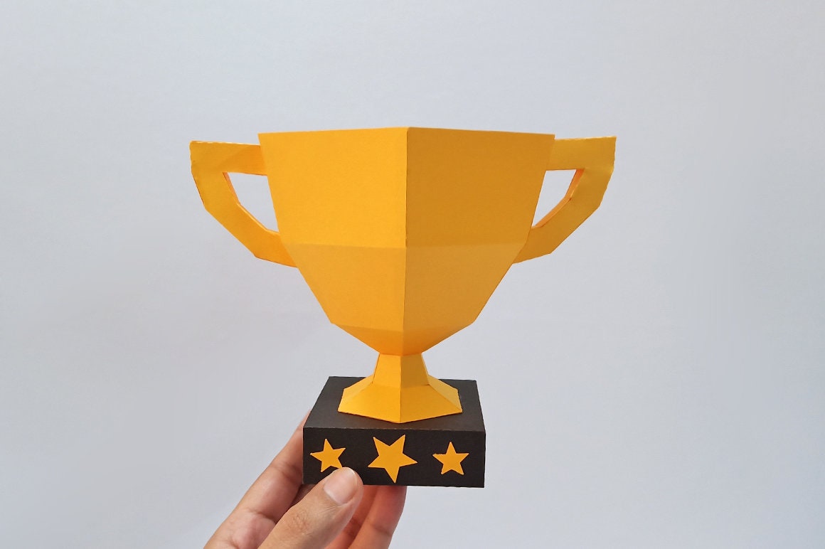DIY Trophy Cup Gunst Papercraft Troph e Trophy Hockey Etsy sterreich