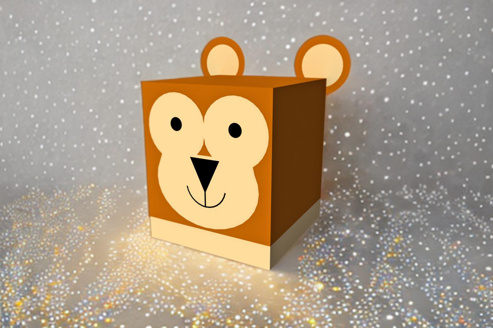 DIY Papercraft Monkey Favor Box, Lowpoly Animal (digital Files) - Etsy