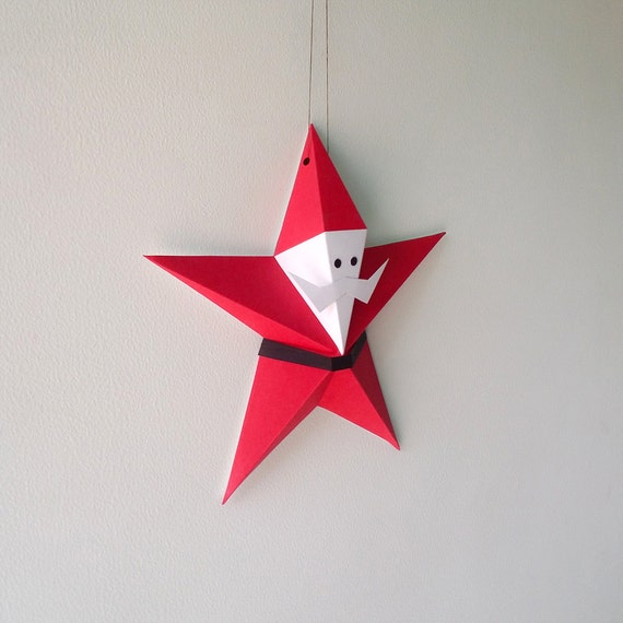 Diy Santa Claus Santa Claus Dangler Car Dangler Papertoys Papercrafts Origami Home Decor Merry Christmas Christmas Decorations Star Santa - 