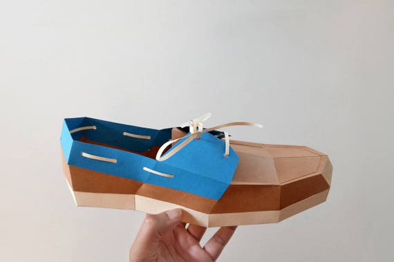 DIY Papercraft Boat Shoe, 3D Paper Model (Digital Download)