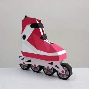 DIY Papercraft Roller skate shoes,4 wheel inline skates,Skate shoes,3d shoe,Paper shoe,Roller derby skates,Print and fold,Papercraft Skates