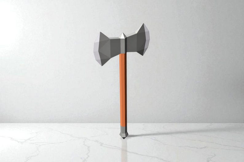 Papercraft Axe Template, Cosplay Warrior Prop (pdf, Dxf, Eps, Png, Jpg ...