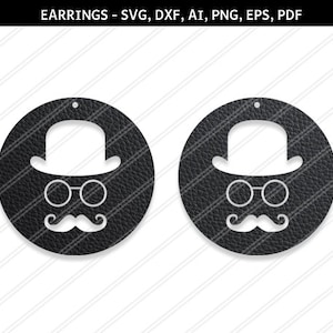 Brincos de chapéu svg, Chapéu svg, Joias svg, joias de couro, Silhueta Cricut, Vetor de brincos, Brincos Steampunk, Brincos modernos, svg, dxf, ai, eps, png