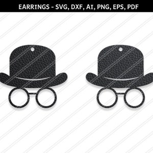 Hut Ohrringe Svg, Hut Svg, Schmuck Svg, lederschmuck, Cricut Kontur, Ohrringe Vektor, Schuhe-Ohrring, Svg, Dxf, Ai, Eps, Png, pdf