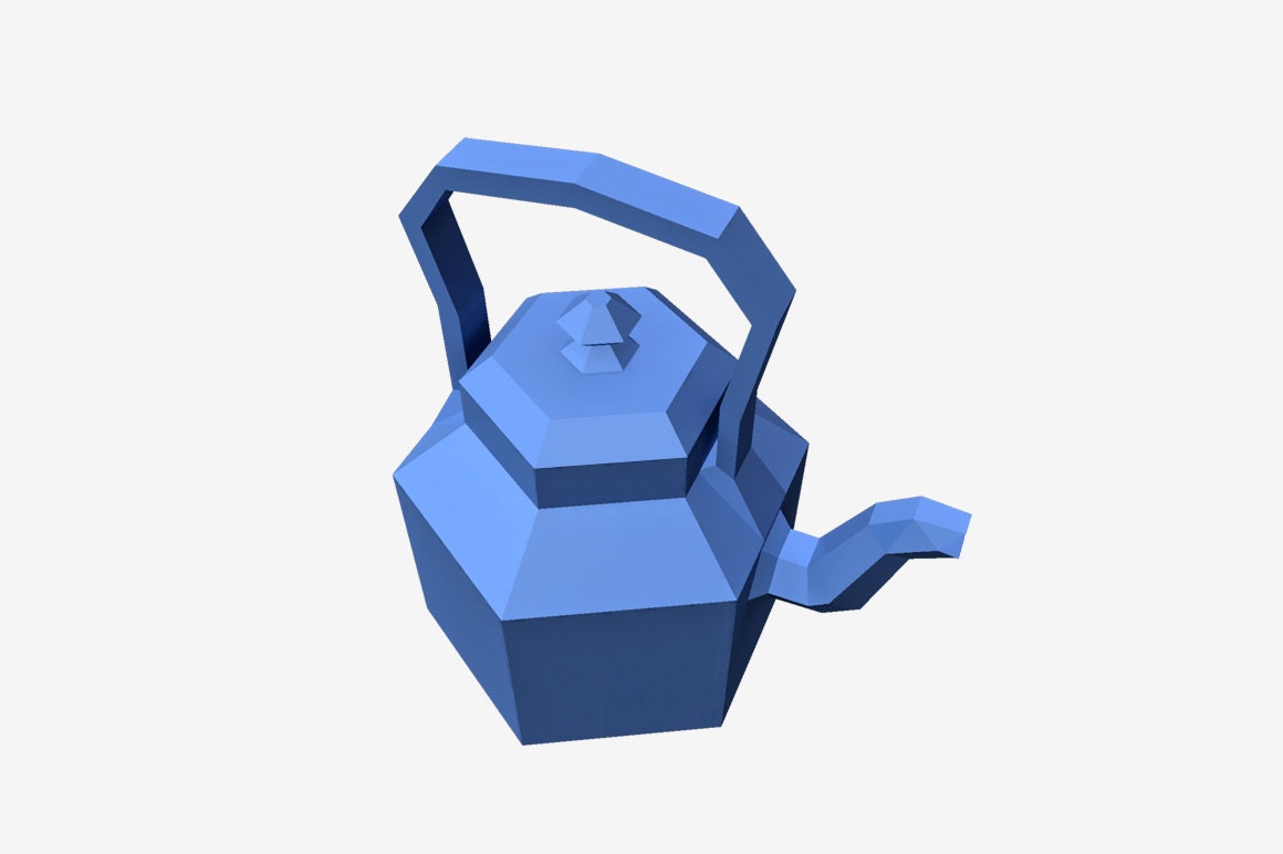 DIY Papercraft Tea Kettlelowpoly Kettle Favourkettle Etsy
