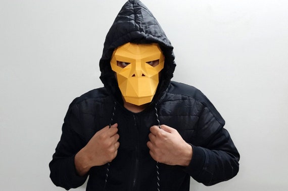 Chimpanzee Disguise Set Hood + Nose Instant Disguises Unisex Chimpanzee Disguise Set Hood + Nose Instant Disguises Unisex