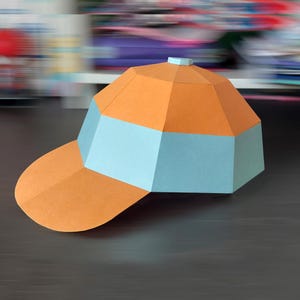 DIY Papercraft Baseball cap, 3d Cap templates, P cap pattern, Cap print, Papercraft cap hat, Cap women, Party caps, Baseball party caps