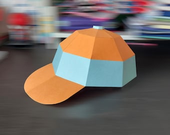 DIY Papercraft Baseball Cap, 3d Cap Templates, P Cap Pattern, Cap