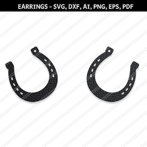 Fer à cheval de boucles d’oreilles svg, svg de fer à cheval, svg de bijoux, bijoux en cuir, Cricut, vecteur de boucles d’oreilles, cheval, bijoux Origami, svg, dxf, ai, eps, png