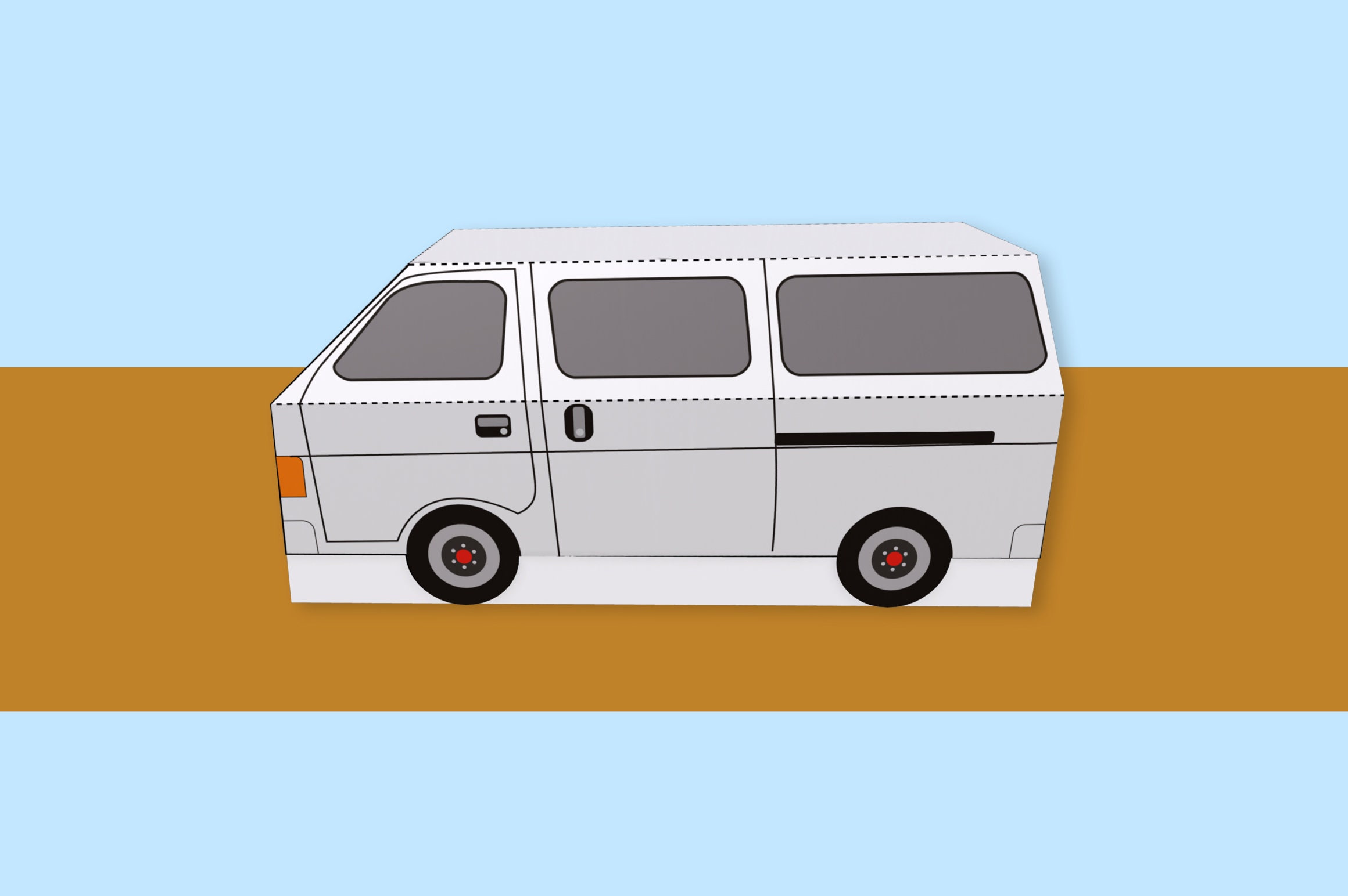 DIY Papercraft Van Model, Party Favor (PDF Files) - Etsy