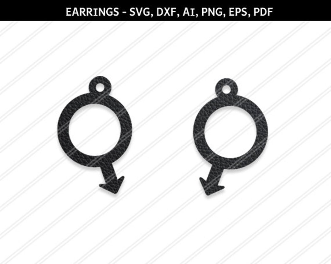 Mars Symbol Earrings Svg, Male Boy Symbol, Gender Charm Earrings, Boy