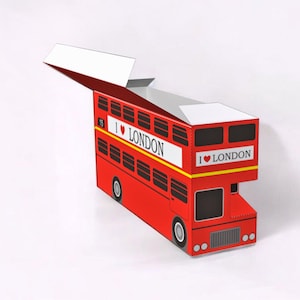 DIY London Bus Favor, Papercraft Bus, Lowpoly Bus Model, Bus Templates ...