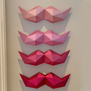 Low Poly Moustache Wall Decor, 3D Papercraft Pattern (PDF)
