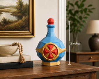 Cadeau pour bouteille Papercraft, bouteille de potion (fichiers numériques)