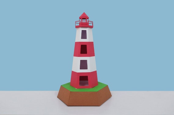Download Diy Papercraft Lighthouse3d Lowpoly Papercraftlighthouse Etsy