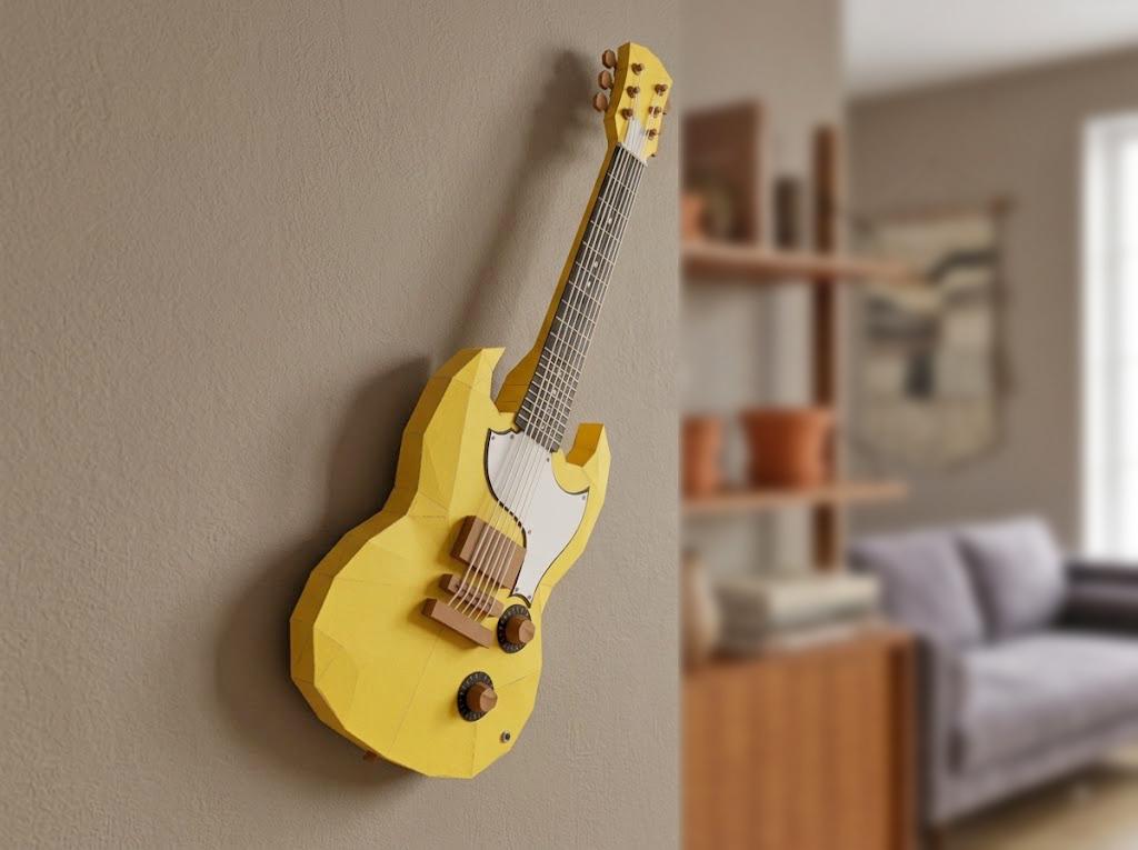 DIY Papercraft Guitar, 3D Low Poly Model (PDF Pattern) - Etsy Israel DIY Papercraft Guitar, 3D Low Poly Model (PDF Pattern) - Etsy Israel