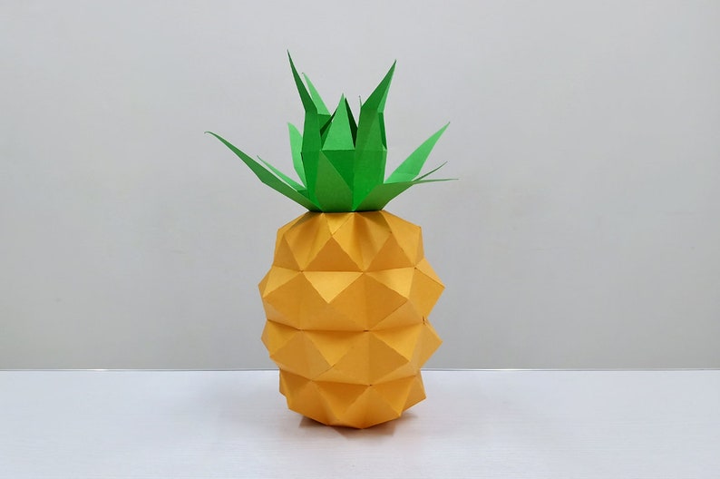 DIY Papercraft Pineapple,Papercraft fruit,Paper toy,Party decoration,Nursery decor,PDF templates,cricut files,Lowpoly papercraft,Cameo files