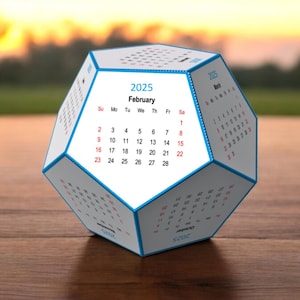 DIY 2025 Kalender, Desktop Kalender, Tabletop Kalender, Kalendervorlage, Druckbarer Kalender, Kalender Geschenke, Pentagon Kalender