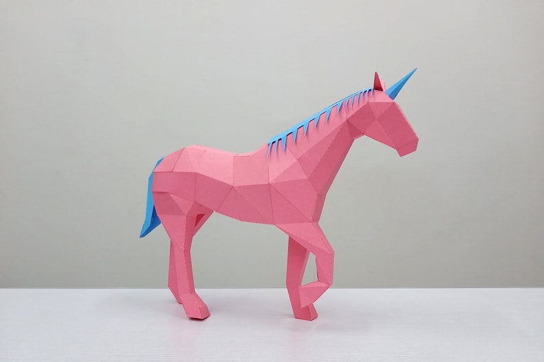 DIY Papercraft Unicorn Sculpture3d Papercraftunicorn - Etsy