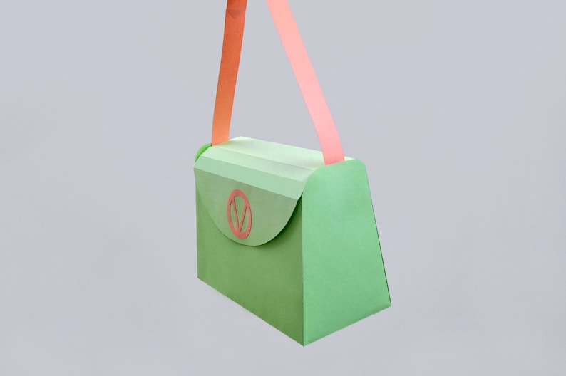 Handbag favor DIY Papercraft Handbag Scallop purse Handbag SVG Handbag PDF Silhouette Cameo files Party favor Favour,Goodies favor