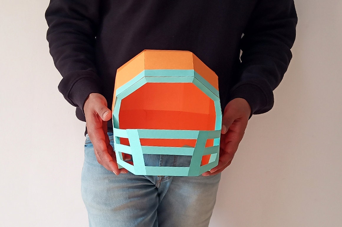 3d paper football helmet Football Helmet Papercraft, Lowpoly Sports Helmet, Party Props (PDF  Pattern)