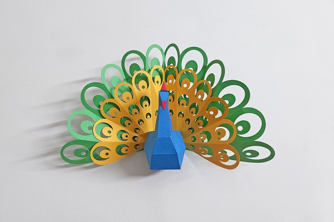 Papercraft Peacock Templates, 3d Papercraft Templates, Peacock Wall Art, Peacock Prints, Peacock ...