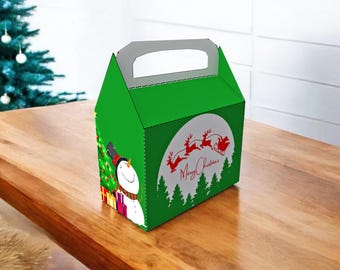 Papercraft Christmas Favor Hut, Printable Gift Box (Digital Files)