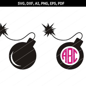 Bomb Monogram SVG, Explosion Clipart, Cricut, Cameo (Digital Download)