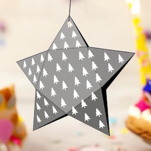 DIY Papercraft Décoration d'étoile de Noël, Décorations de Noël, Impressions de Noël, Cadeaux de Noël, Motif étoiles à imprimer et Impression d'étoiles