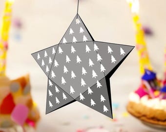 DIY Papercraft kerststerdecoratie, afdrukbaar sterpatroon (pdf-bestanden)