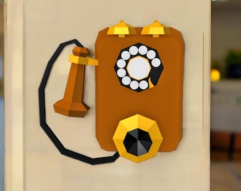 DIY Papercraft Vintage Telephone, Grandparent Gift (Digital Files)