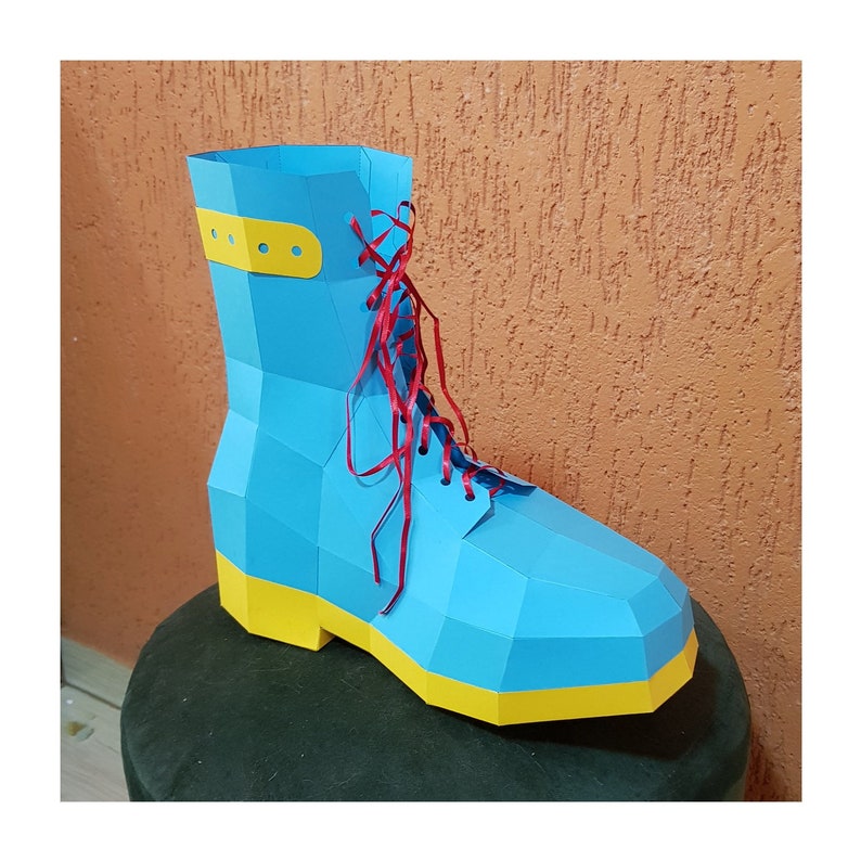 Papercraft Combat Boots Template, Lowpoly Shoe (PDF Pattern) - Etsy
