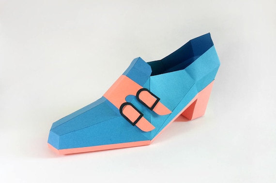 Papercraft High Heel Shoe Model, DIY 3D Origami (PDF Templates)