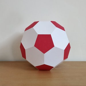 DIY Papercraft Football,Printable football,Paper ball,football toy,Print and fold, digital download,Football cutting files,lowpoly ball image 4