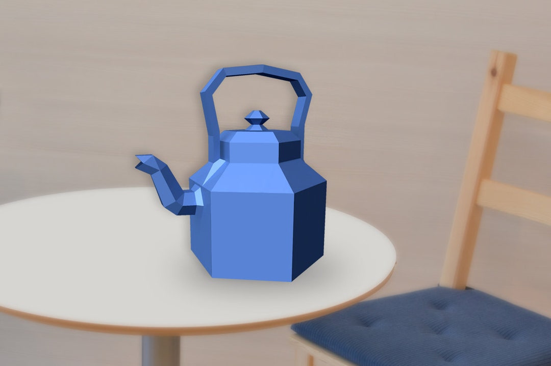 DIY Papercraft Tea Kettle,lowpoly Kettle Favour,kettle Favor,3d Kettle Model,pepakura Templates