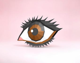 Pendentif oeil en papercraft (Pdf, jpg, dxf, png)