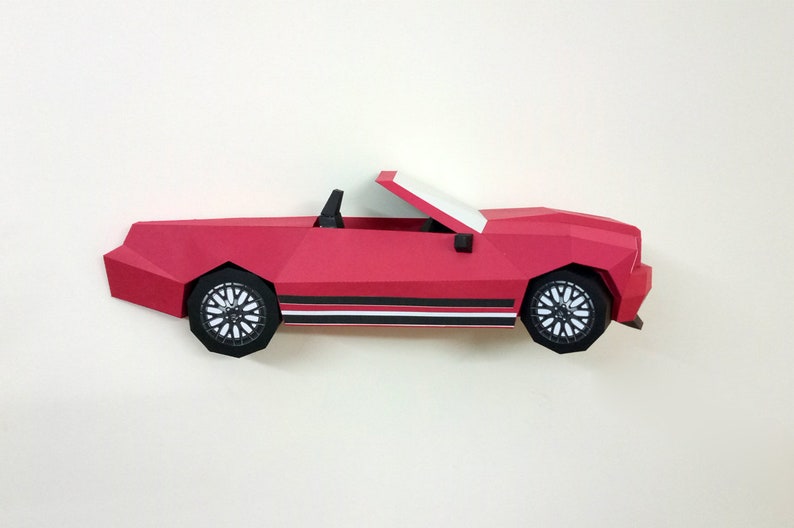 DIY Papercraft Car,Papercraft Wall decor,3d wall art,Lowpoly Car,3d car model,Printable car Templates,PDF Templates,Car svg,3d wall decor