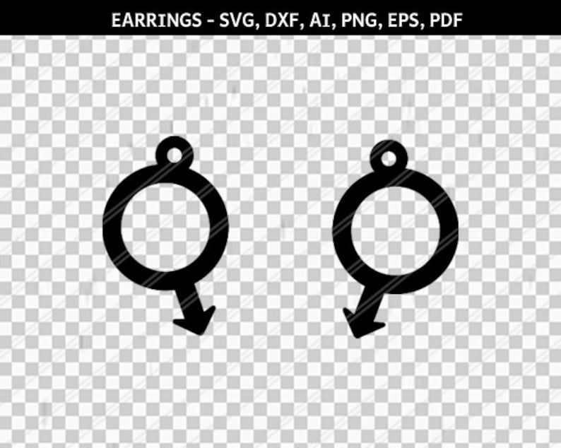 Mars Symbol Earrings Svg Male Boy Symbol Gender Charm Etsy