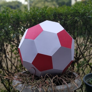 DIY Papercraft Football,Printable football,Paper ball,football toy,Print and fold, digital download,Football cutting files,lowpoly ball image 3