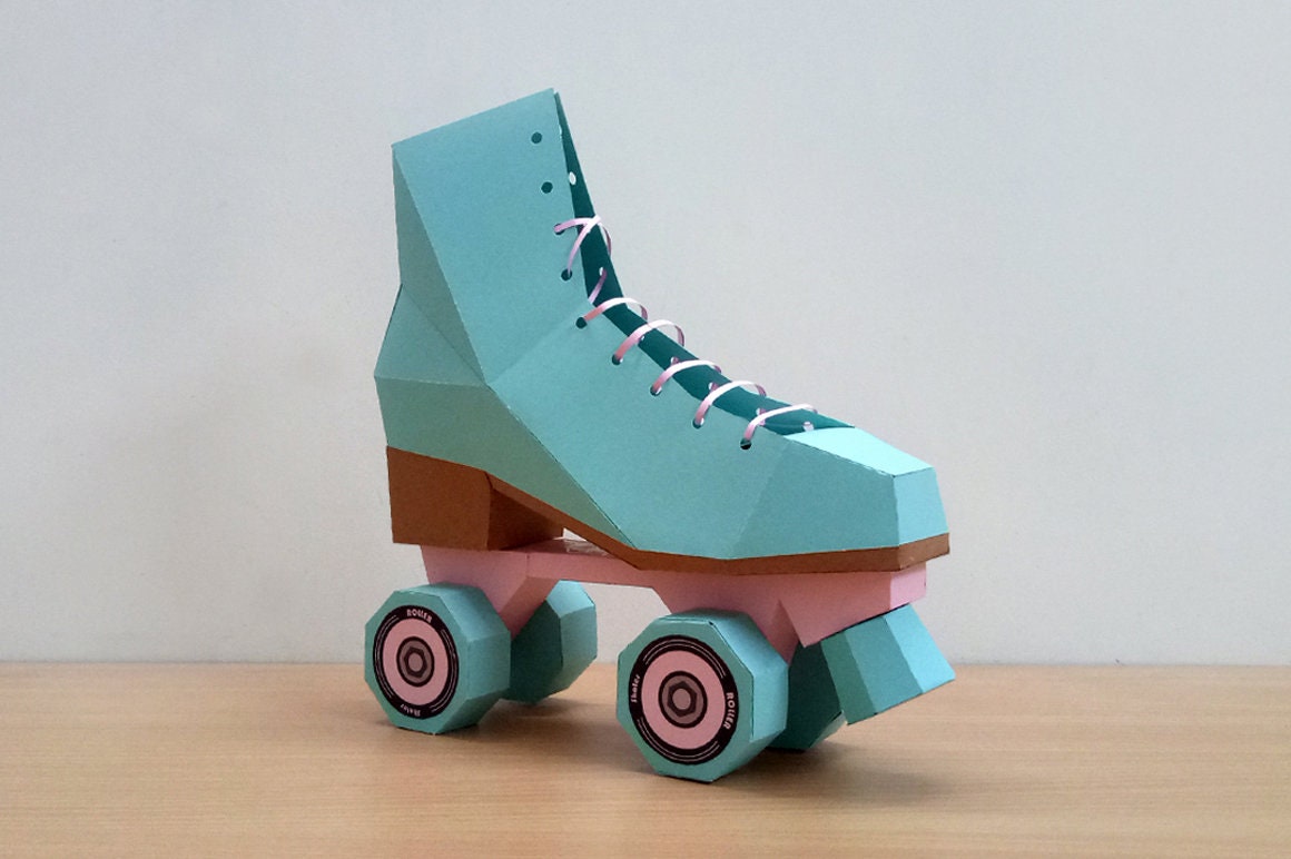 【ローラースケート】サンプルページ（ペーパークラフト クラフトパンチ） ペーパークラフト ローラースケートシューズ、3Dテンプレート