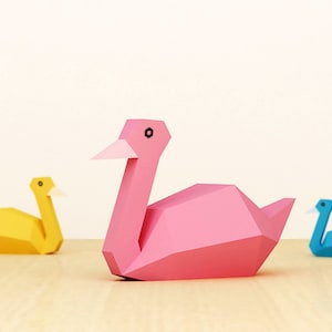 Papercraft swan, DIY Printable Papercraft, Digital download, 3d puzzle, Handicrafts