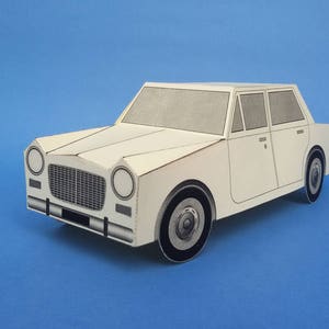 DIY Papercraft Car, Voiture en papier Lowpoly, Voiture imprimable, Décor de bureau, Voiture Origami, Imprimer et plier, couper et plier, Décorations créatives, Modèle de voiture 3d