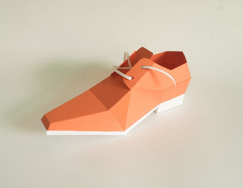DIY Square toe shoe paper model formal shoe,3d papercrafts,Origami shoe,Printables,Digital download,DIY Papercraft,Lowpoly shoe,3d shoe