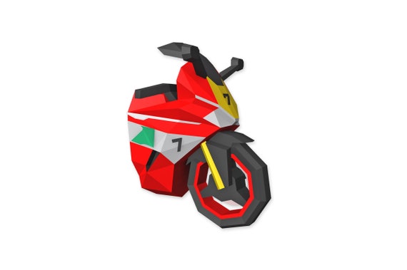DIY Papercraft Sports Bike, 3D Wall Art (Digital Files)