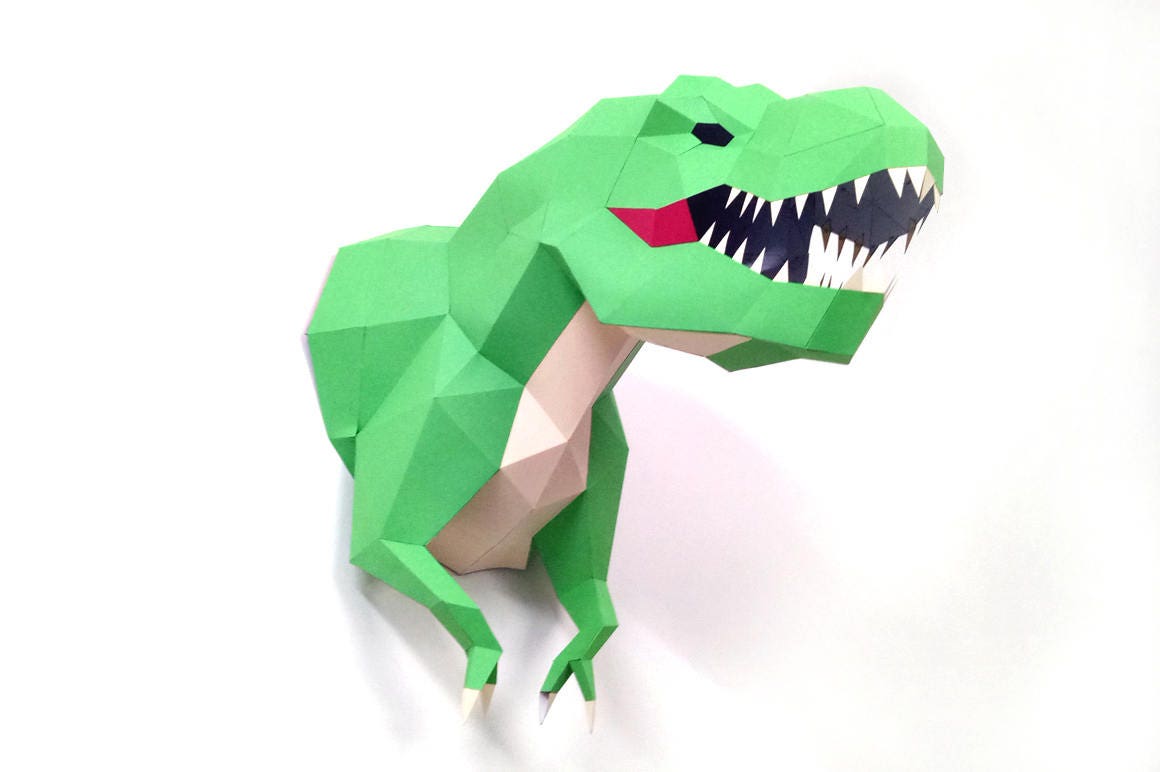 Molde de Decoração 3d em Papel Chrome Dino / T-rex Runner